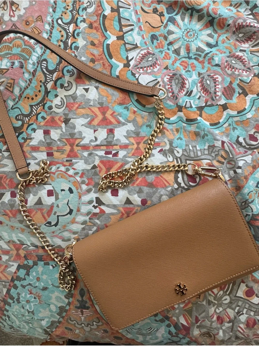 Tory Burch Emerson Leather Chain-Wallet Crossbody Bag Cardamom - Picture 2 of 12